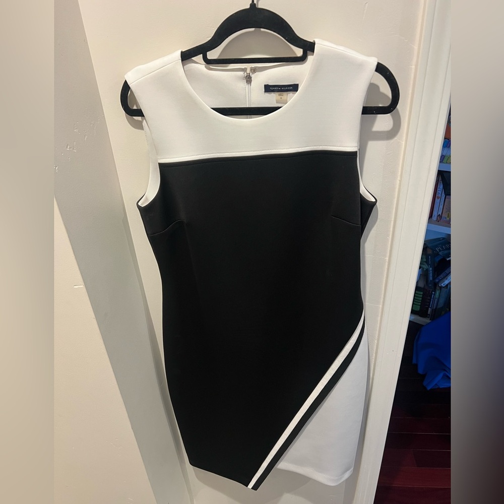 Tommy Hilfiger Black and White Asymmetrical Dress